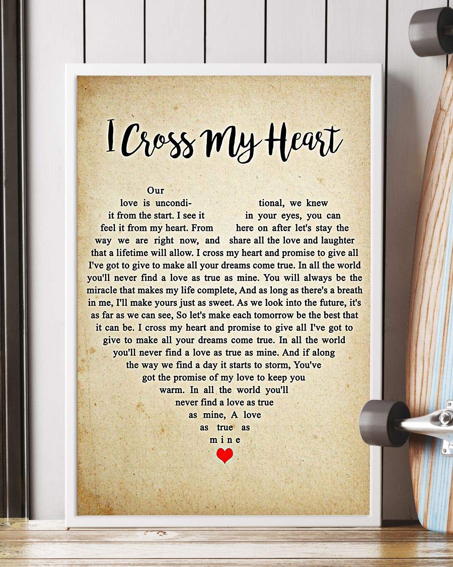 Amazon.com: I Cross My Heart Lyrics Portrait Poster Print (16